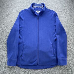Old Navy Jacket Womens Medium Blue Fleece Full Zip Mock Neck Pockets Athleisure